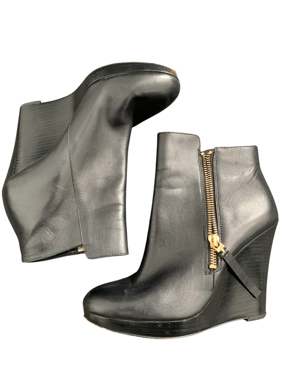 MICHAEL KORS Black Platform Wedge Booties size 7.5